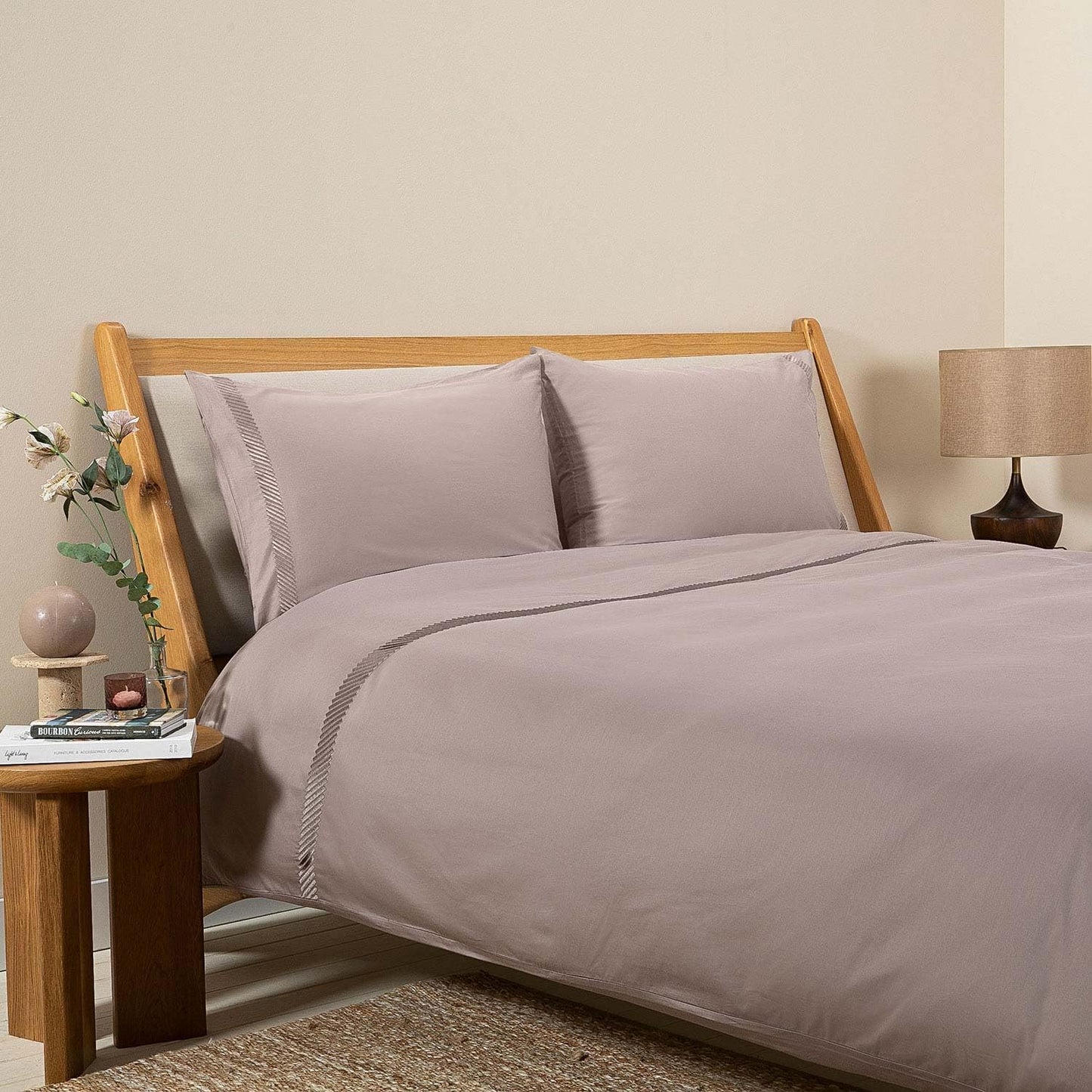 Annette%100 Pamuk Extra King Size Nevresim Seti 260X220 Cm Bej