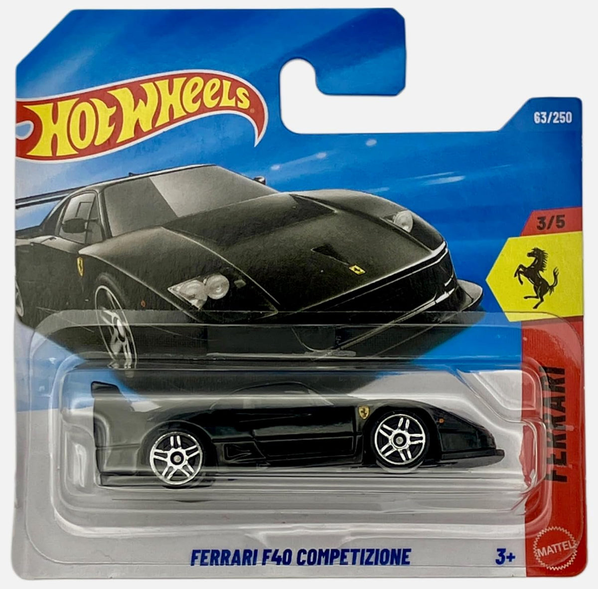 Ferrari F40 Competizione - JJJ31 - Ferrari 3/5 - Kısa Kart - Siyah - Ferrari Lisansı - Mattel 2026 (63/250) - 1:64 - Süper Spor Otomobil