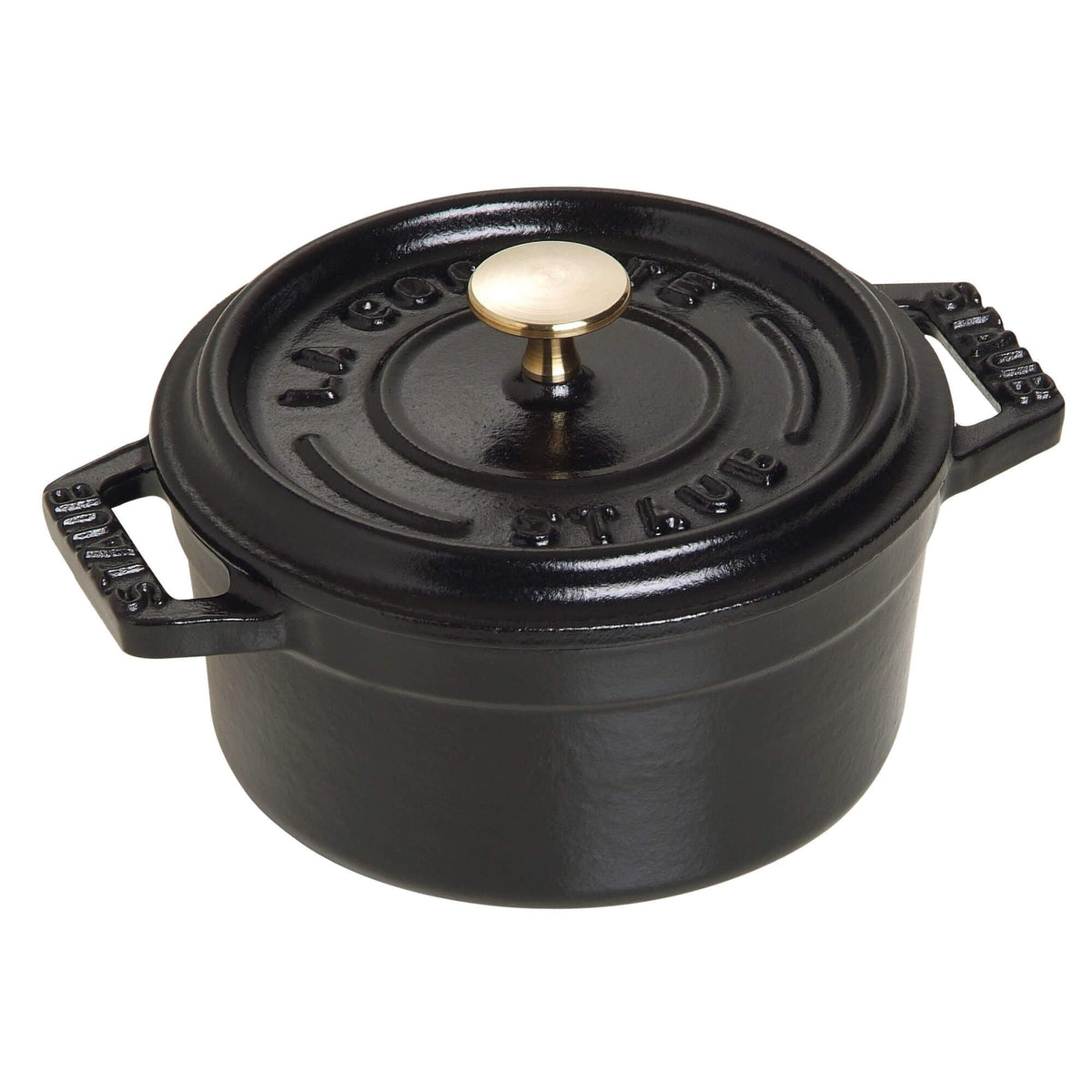 STAUB 40500-101-0 Mini Güveç, yuvarlak kapaklı 10 cm, 0,25 L, indüksiyona uygun, mat siyah emaye kap içi, siyah