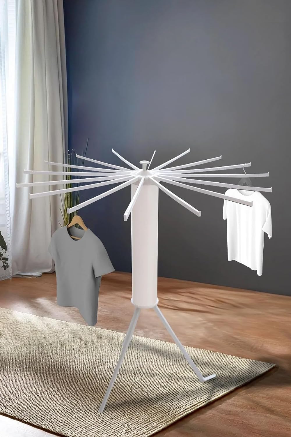 House Plus Hely Açılıp Kapanabilir 360° Dönebilen Kurutmalık Askısı Krem – KRT57058