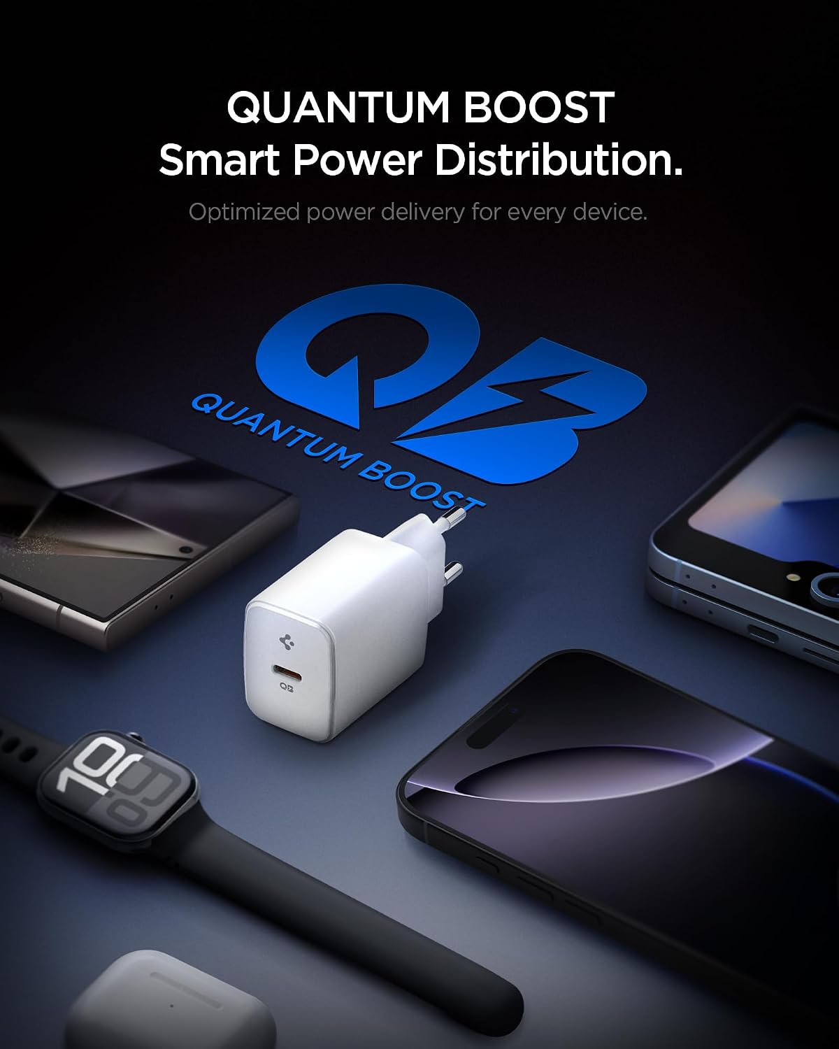 Spigen 20W USB-C Mini Hızlı Şarj Aleti/Şarj Isısını Düşürür GaN Pro Akım Korumalı Güç Adaptörü iPhone & Android & iPad Type-C EE201 Beyaz - ACH08701 (Spigen TR Garantili)