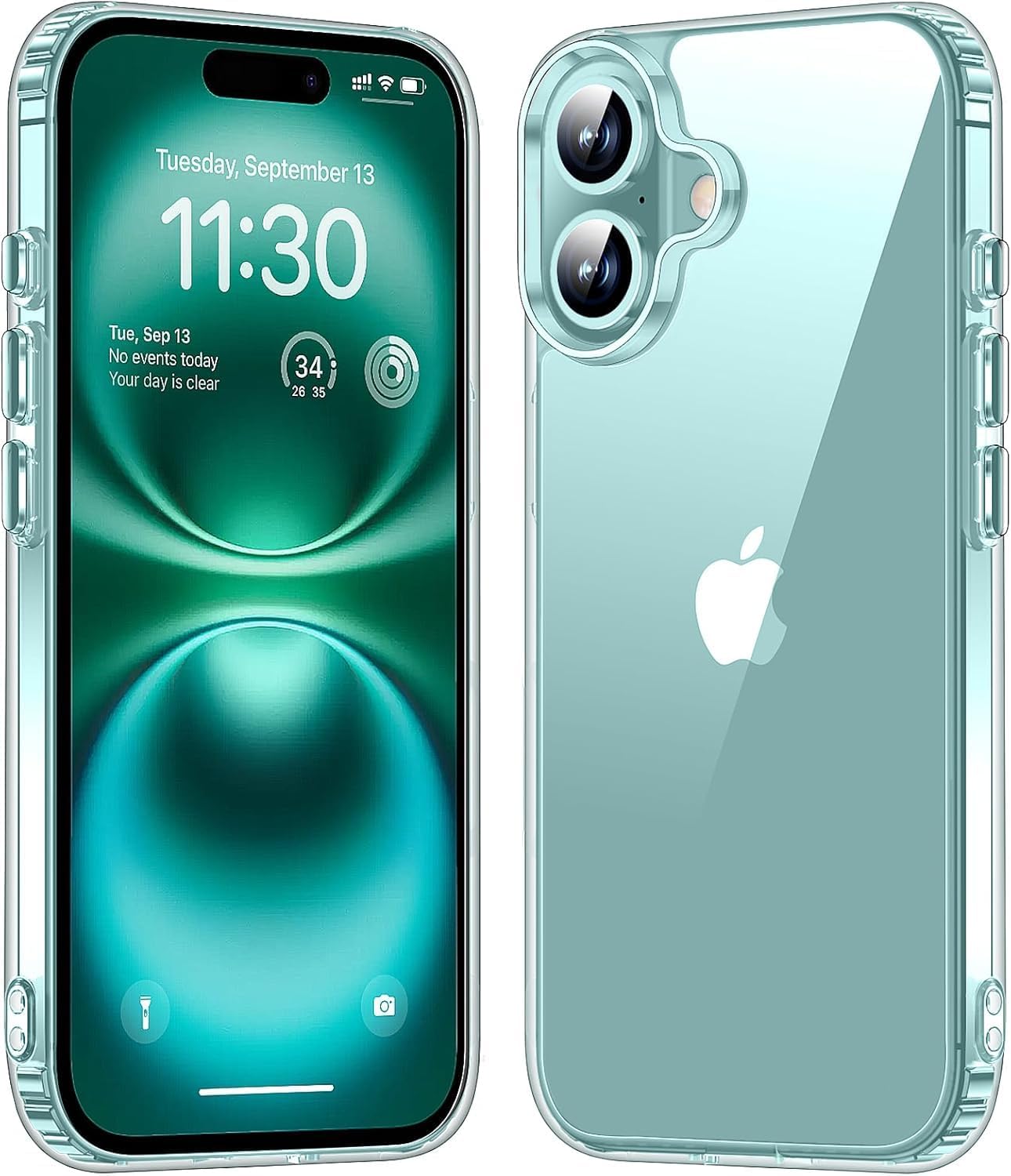 Ehr. iPhone 16 Uyumlu Kamera Çıkıntılı Sert Sararmaz Kristal Mika Şeffaf Kılıf (Şeffaf, iPhone 16)