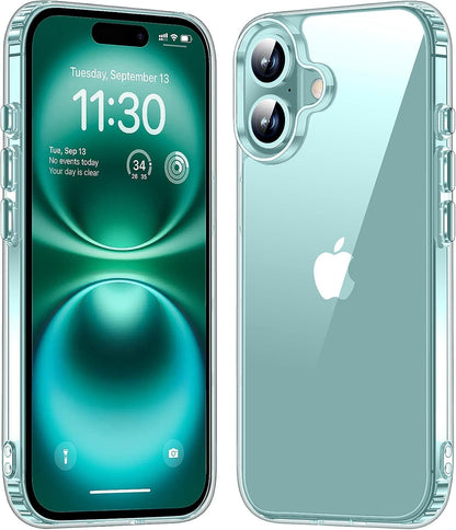 Ehr. iPhone 16 Uyumlu Kamera Çıkıntılı Sert Sararmaz Kristal Mika Şeffaf Kılıf (Şeffaf, iPhone 16)