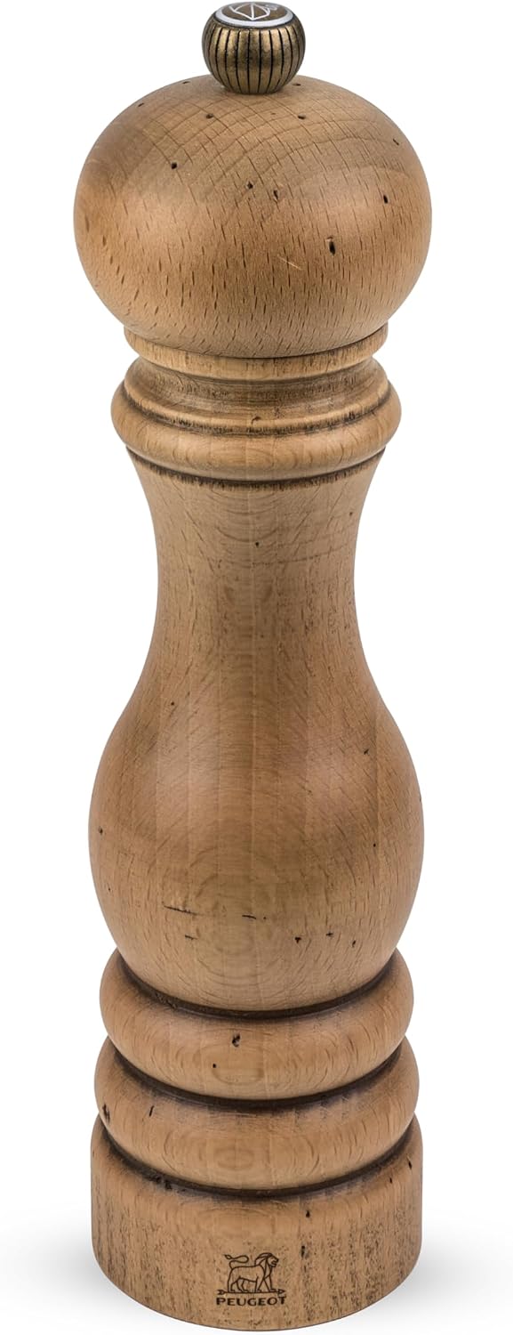 Peugeot Paris Antik Manuel Tuz Değirmeni, Klasik Öğütme Derecesi Ayarı, Yükseklik: 22 cm, Ahşap/Patina, Kahverengi, 30988