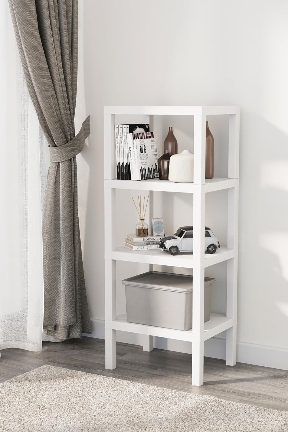 Mithra Life 4 Katlı Plastik Beyaz Banyo Mutfak Rafı MIT1049