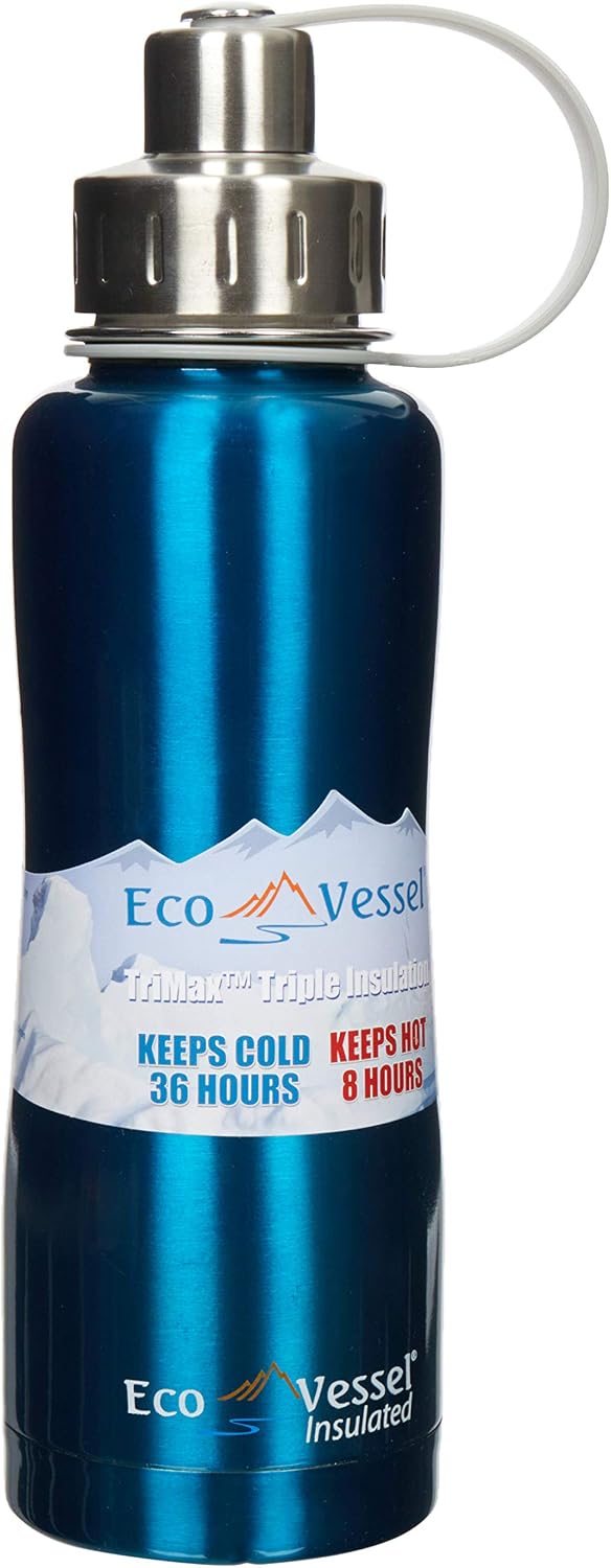 Eco Vessel Unisex Termos Üçlü Yalıtımlı Vidalı Başlık Termos 0.75 lt, Turkuaz