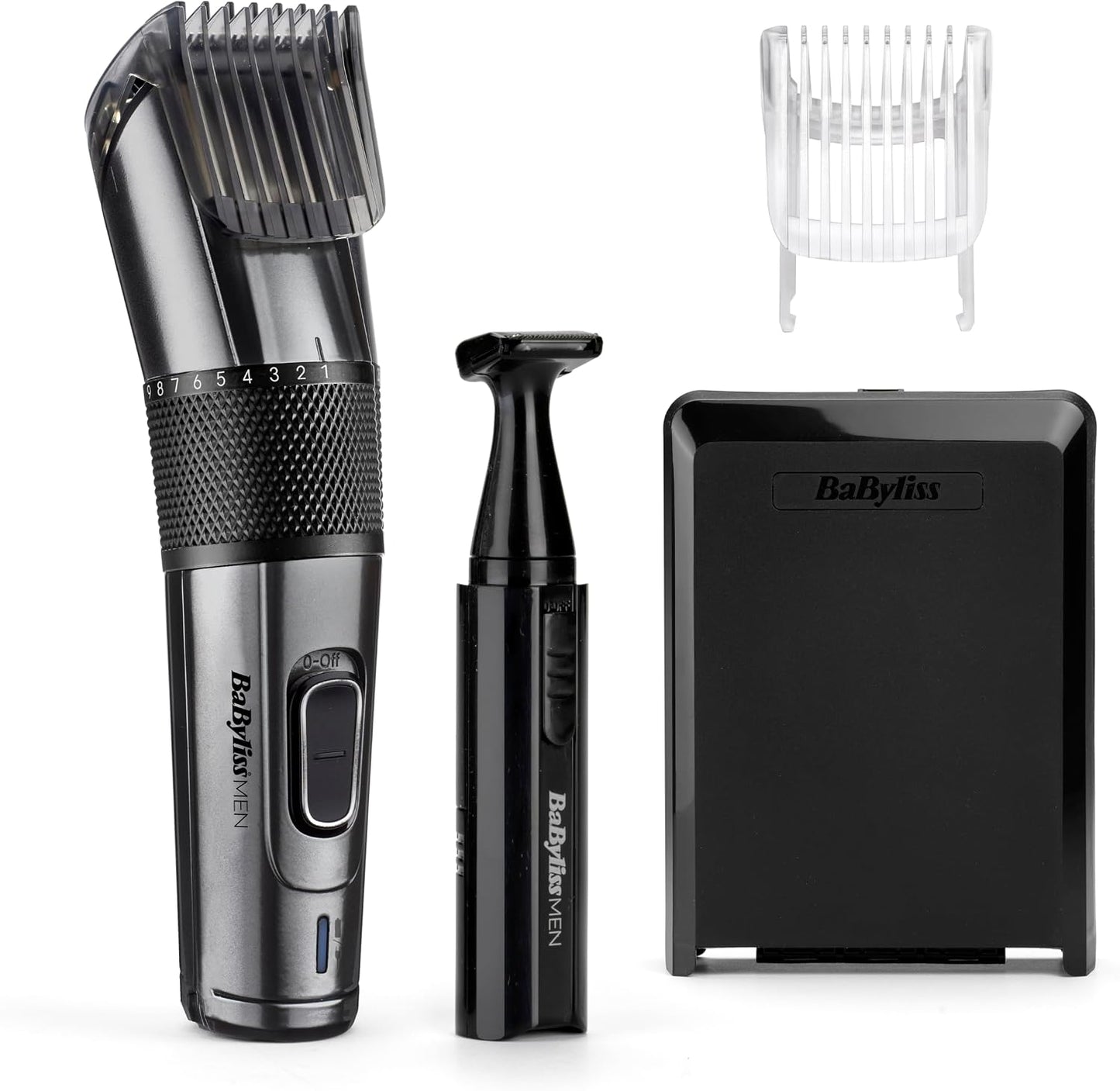 BaByliss Saç Kesme Makinesi Carbon Titanium, 2 Tarak Başlık 26 Kesme Uzunluğu, Kablolu ve Kablosuz Kullanım, E978E