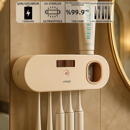 Mioji UV5F 1200mAh Şarj Edilebilir UV Sterilizatörü Otomatik Diş Fırçası Tutucusu