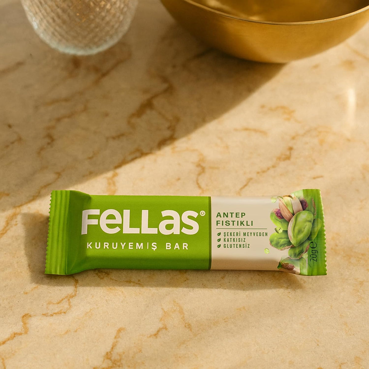 Fellas Antep Fıstıklı Kuruyemiş Bar, 20 Gram, 12 Adet