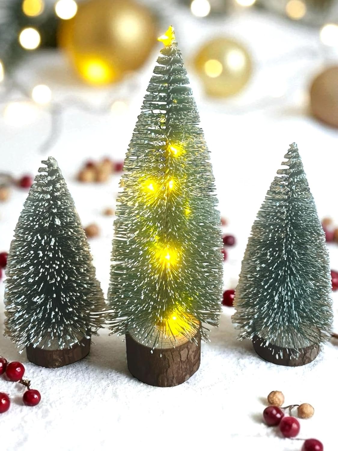 1 Adet 20 Cm Kendinden Gün Işıklı + 2 Adet 15 Cm Yılbaşı Çam Ağacı
