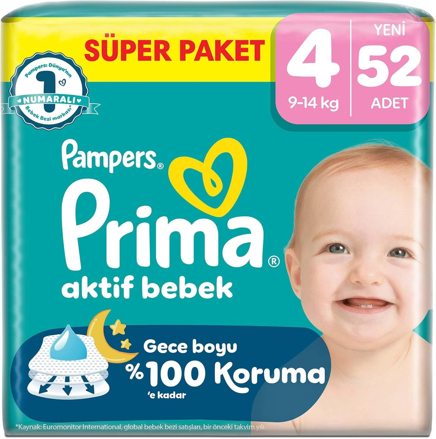 Aktif Bebek Süper Paket 4 Beden 52 Adet