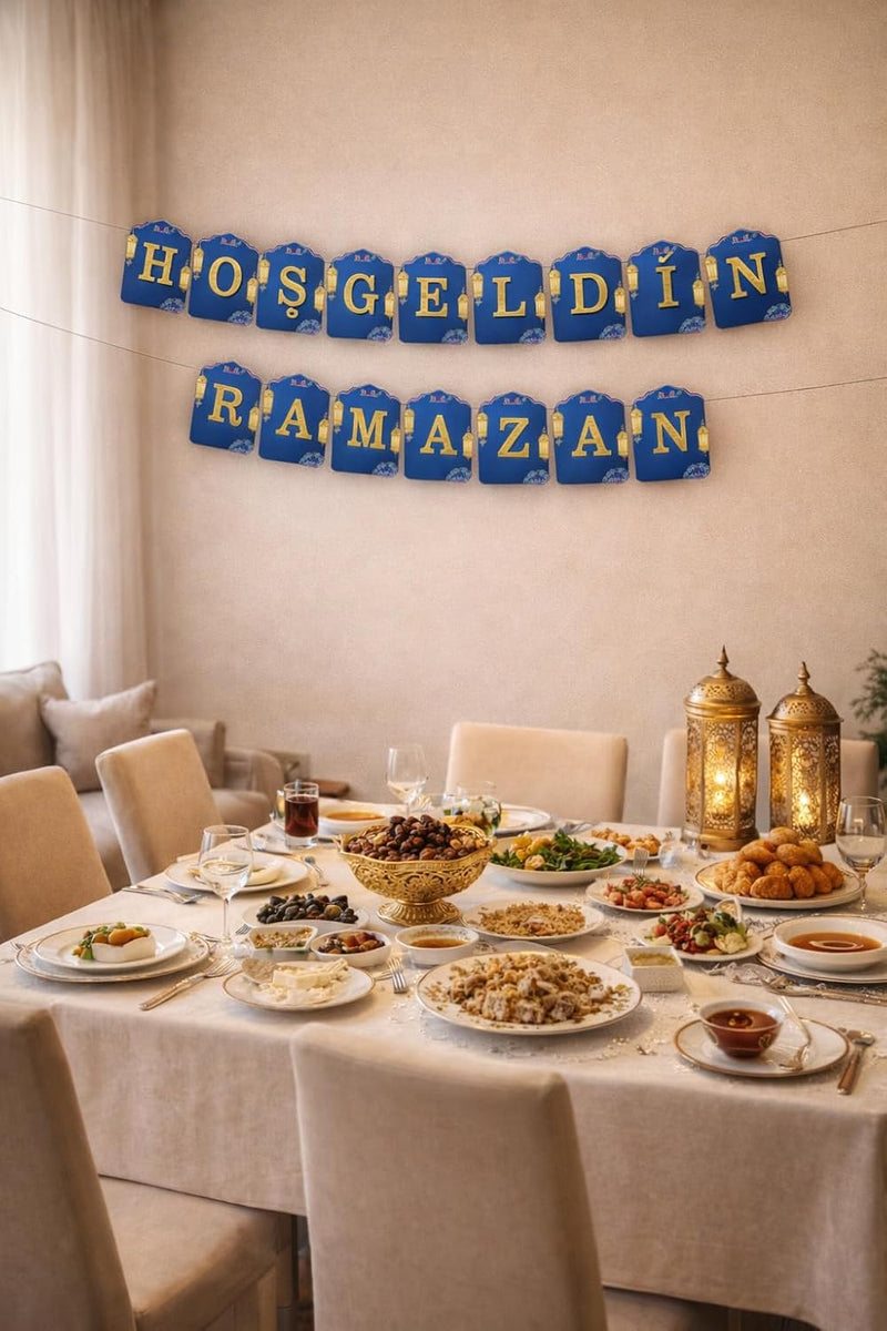 "Hoş geldin Ramazan" Dekorlu Süsü, Ramazan Süsleri, Ramazan Tavan Süsü Ürünleri Ramazan Süsleri, Sahur İftar