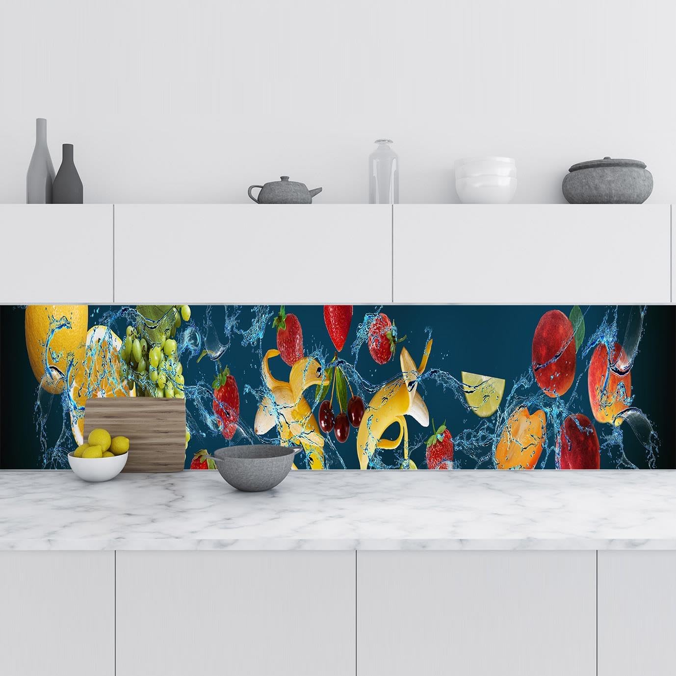 Mutfak Tezgah Arası Folyo Fayans Kaplama Folyosu Meyveler 60x500 CM