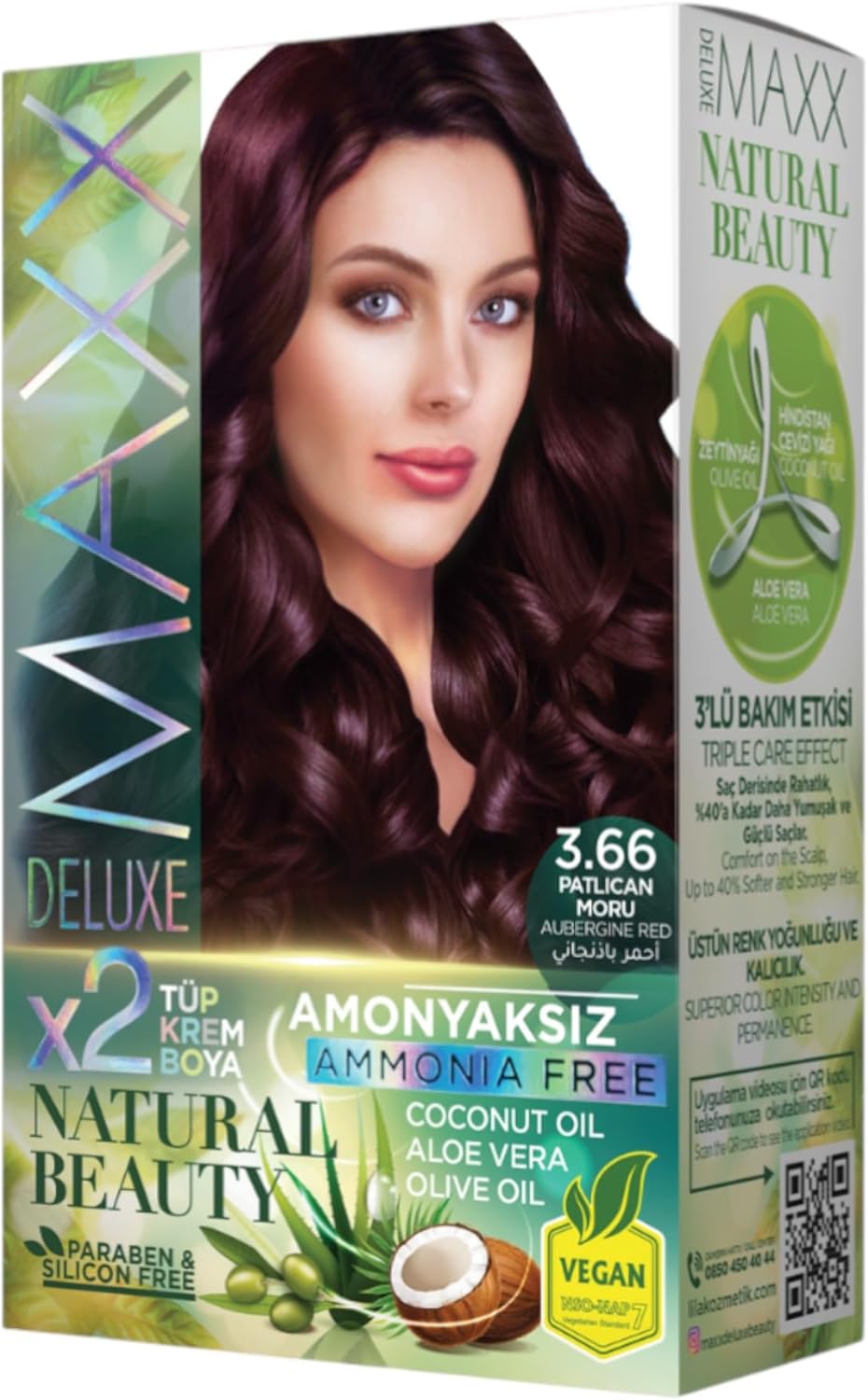 Natural Beauty Amonyaksız Set Saç Boyası 3.66 Patlıcan Moru