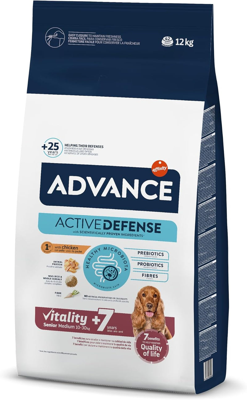 Advance Kuru Köpek Maması, Tavuk ve Pirinçli, Orta Boy Irk, Yaşlı Köpek, 12 Kg