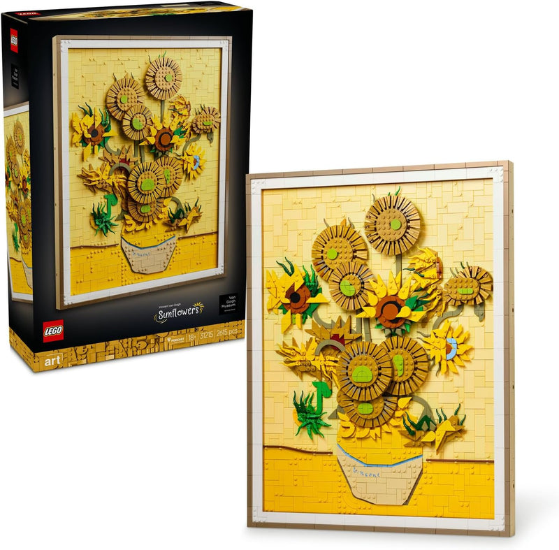 LEGO Art Vincent van Gogh – Ayçiçekleri 31215 - Yetişkinler için Ayarlanabilir Taç Yaprakları İçeren Yaratıcı Dekoratif Model Yapım Seti, Sanatsever Kadınlar ve Erkekler için Hediye Fikri (2615 Parça)