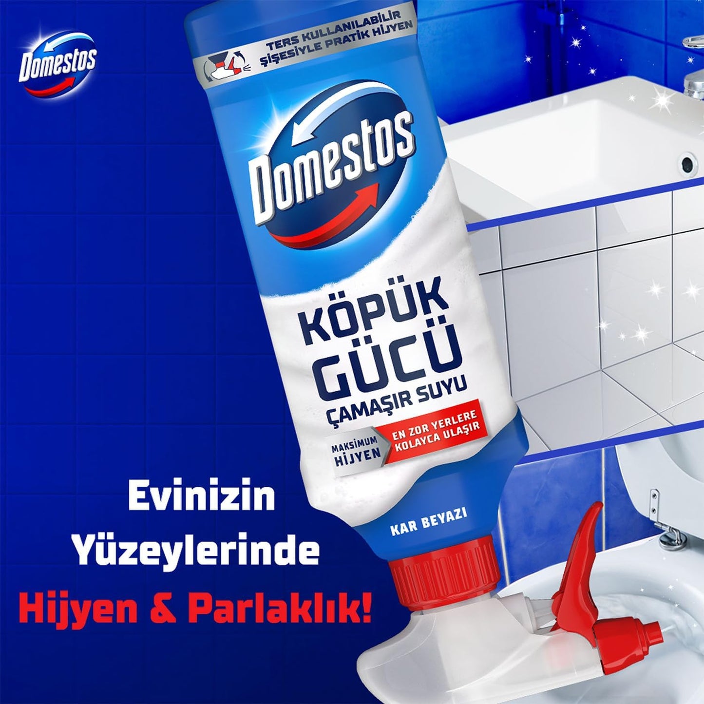 Domestos Köpük Gücü Köpük Çamaşır Suyu Kar Beyazı 450 ml