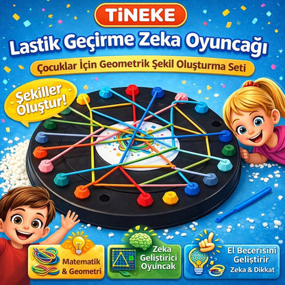 Lastik Geçirme Zeka Oyuncağı Çocuklar İçin Eğitici Geometrik Şekil Seti