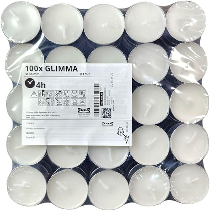 100 Tealight Mum Kokusuz Ev Tatil Parti Dekoru GLIMMA