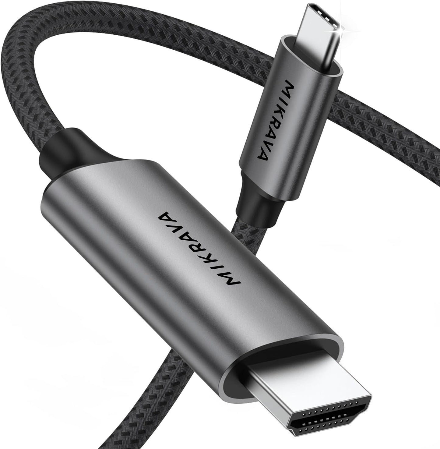 USB C HDMI Kablo (4K@60Hz,2K@120Hz,1080P@165Hz) HDR HDCP Type C to HDMI 2.0, iPhone 15/16/17 Pro, MacBook iPad Pro/Air, S25 ile Uyumlu (2 Metre)