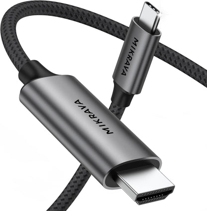USB C HDMI Kablo (4K@60Hz,2K@120Hz,1080P@165Hz) HDR HDCP Type C to HDMI 2.0, iPhone 15/16/17 Pro, MacBook iPad Pro/Air, S25 ile Uyumlu (2 Metre)