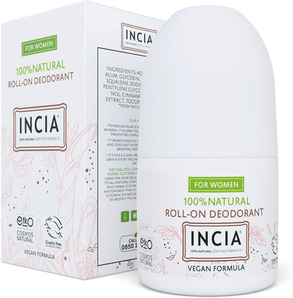 %100 Doğal Roll On Deodorant Kadınlar İçin Ter Kokusu Önleyici Lekesiz 50 ml