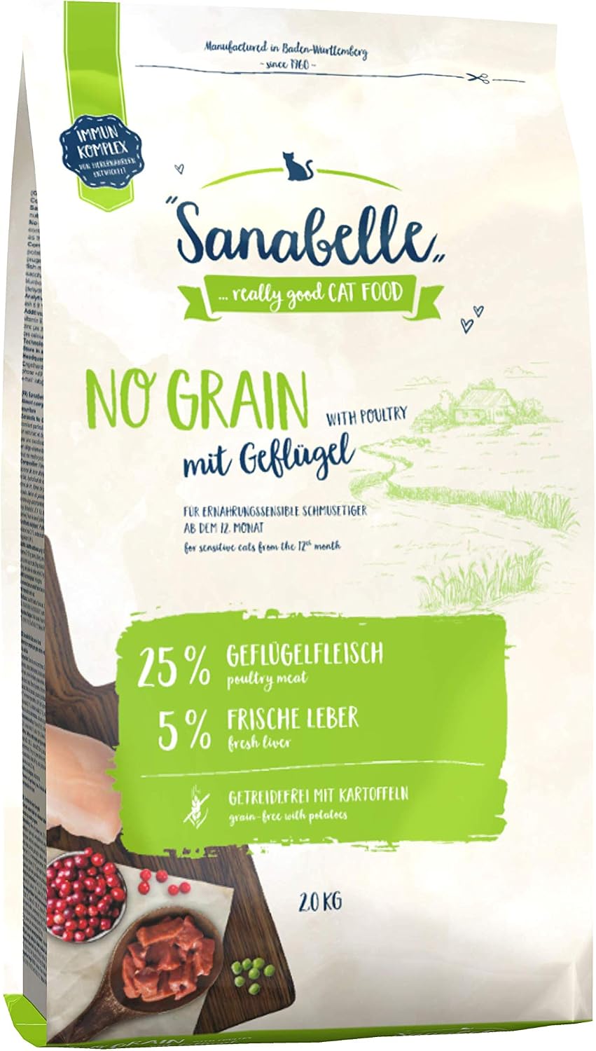 Sanabelle No Grain Poultry Tahılsız Kümes Hayvanlı Yetişkin Kedi Maması 2 Kg