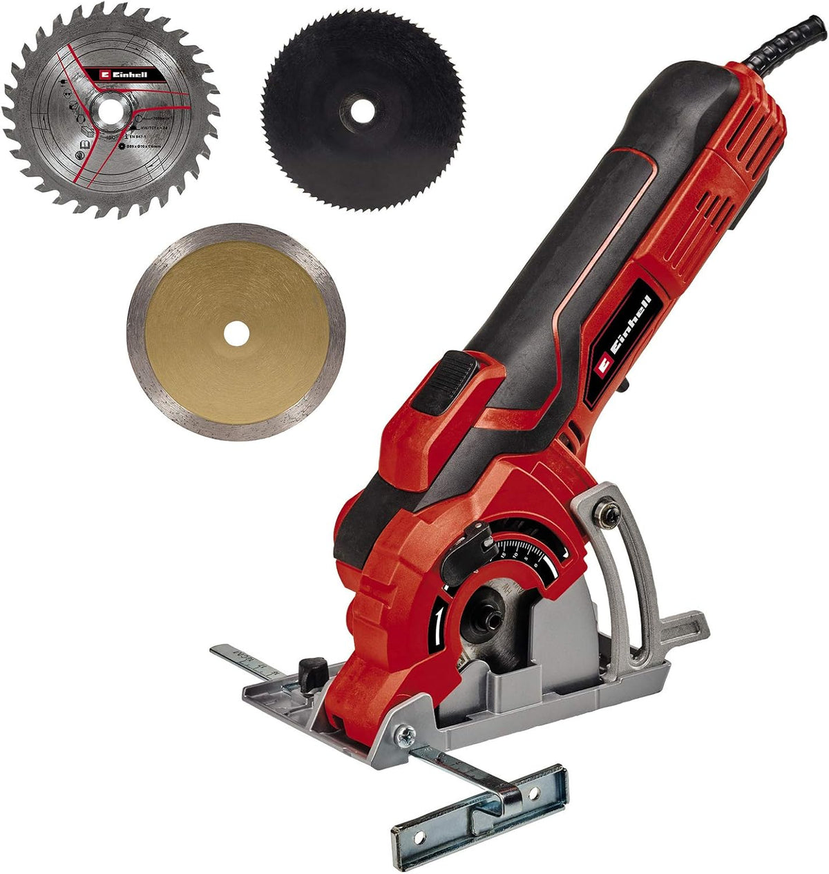 Einhell Mini Daire Testere TC-CS 89 (600 W, kesme derinliğinin maks. 27 mm'ye kadar aletsiz kolay ayarı. 27 mm, mil kilitleme sistemi, TCT testere bıçağı, paralel durdurma) - 4331030