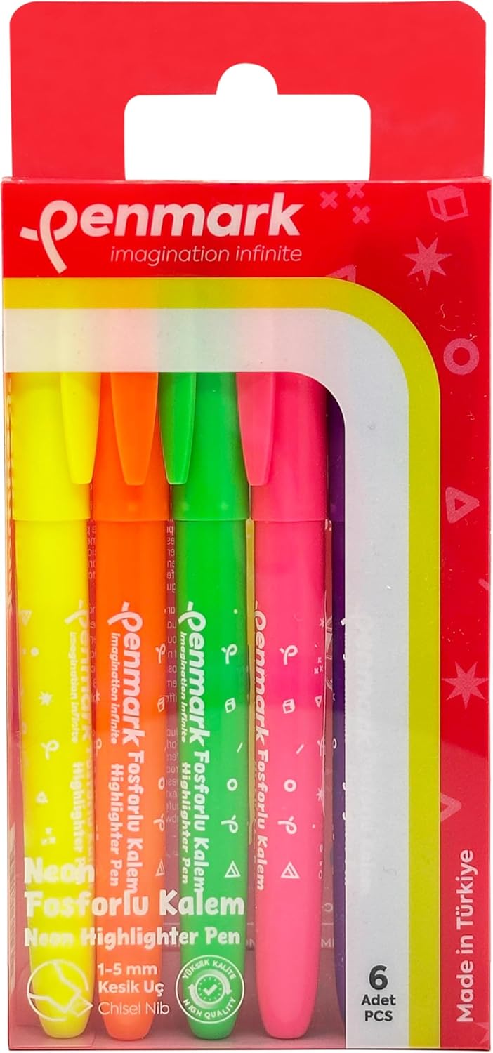 Penmark Kalem Tipi Fosforlu Kalem 6'lı Bristol Neon