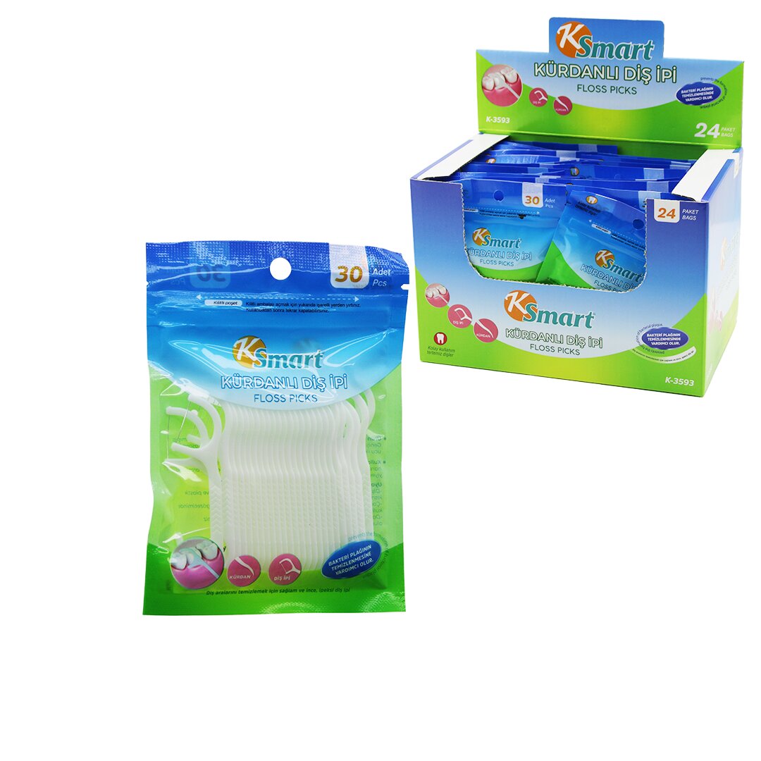 720 Adet Poşetli Kürdanlı Diş İpi = 30PCS X 24
