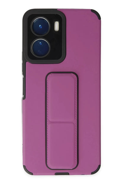 Vivo Y16 Kılıf Mega Standlı Silikon - Mor