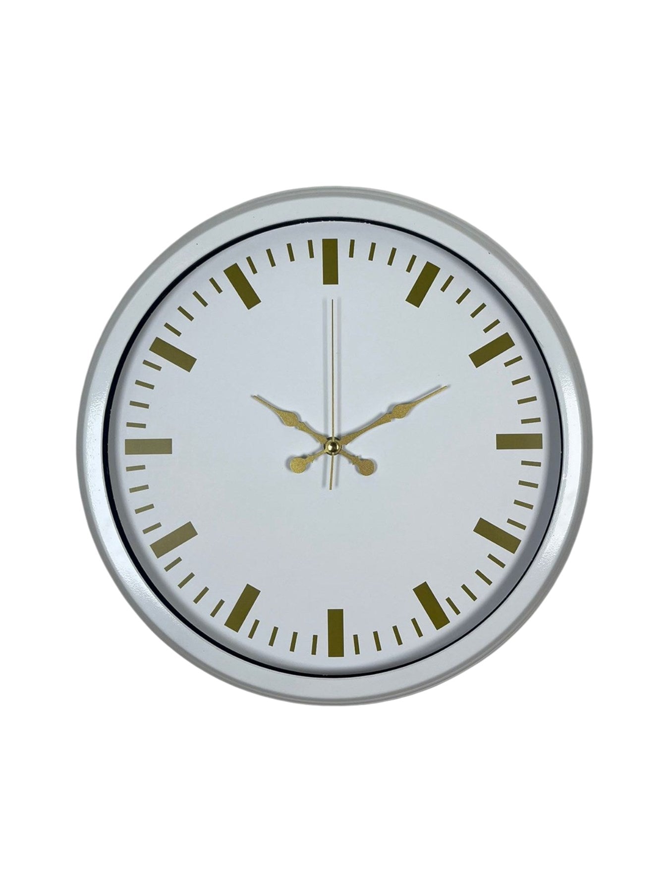 Beyaz Zarafet 40 Cm Metal Duvar Saati
