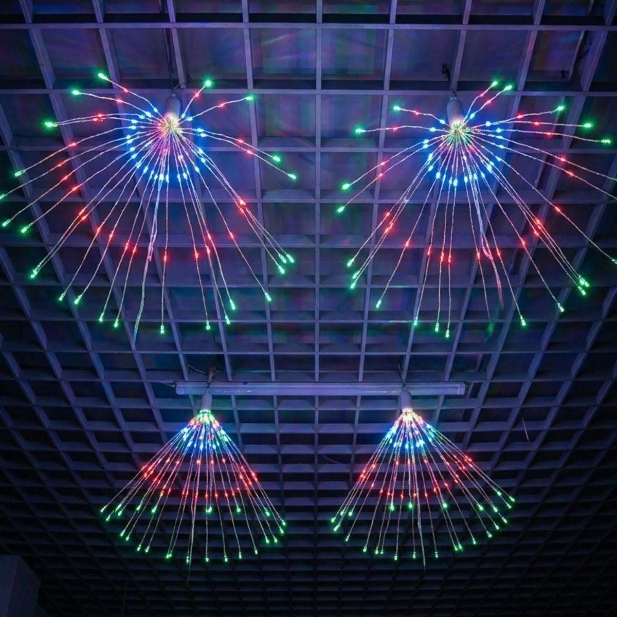 BUFFER® 4’lü Açılır LED Işık Seti – 8 Farklı Işık Modlu, Kumandalı, USB Kablolu Renkli Dekoratif Fiber LED Lamba