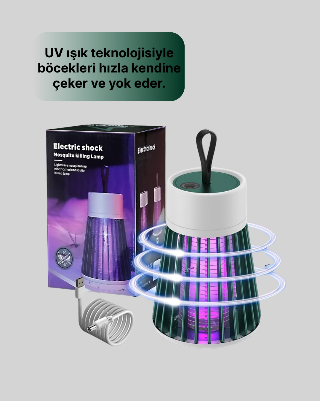 2’si 1 Arada LED Işıklı Elektrikli Böcek Öldürücü