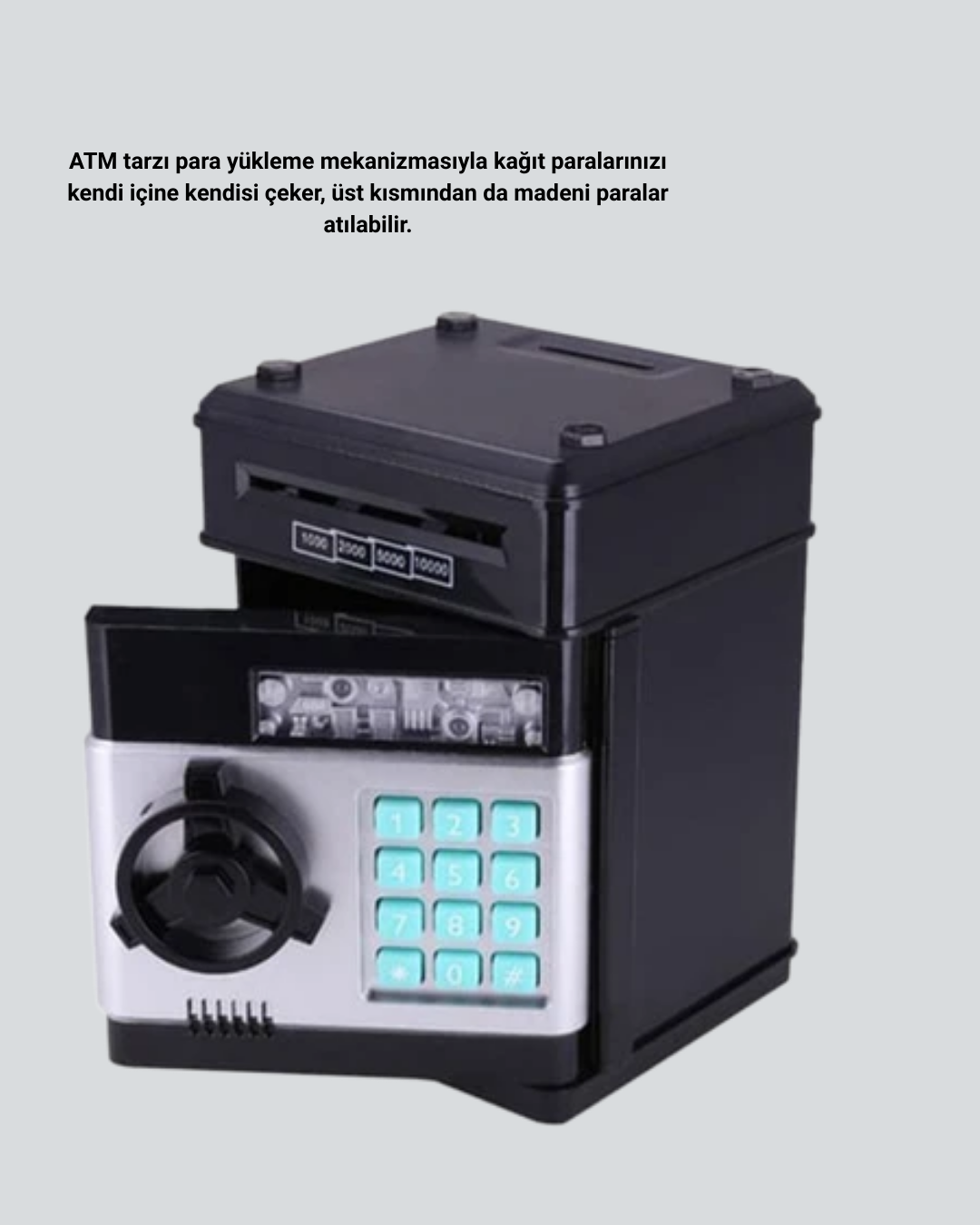 Otomatik Para Çeken Şifreli ATM Tasarımlı Kumbara