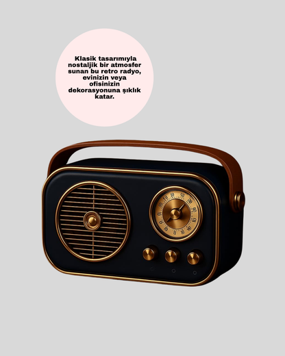 Nostaljik Retro Radyo – Bluetooth, USB ve FM Özellikli Şık Tasarım