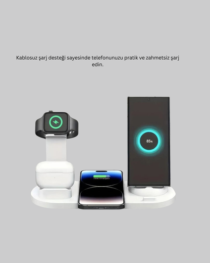 iPhone, AirPods ve Akıllı Saat Uyumlu Çoklu Şarj Cihazı