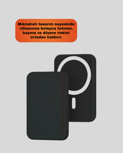 Şık Tasarımlı MagSafe Araç Telefon Tutucu Type-C Girişli