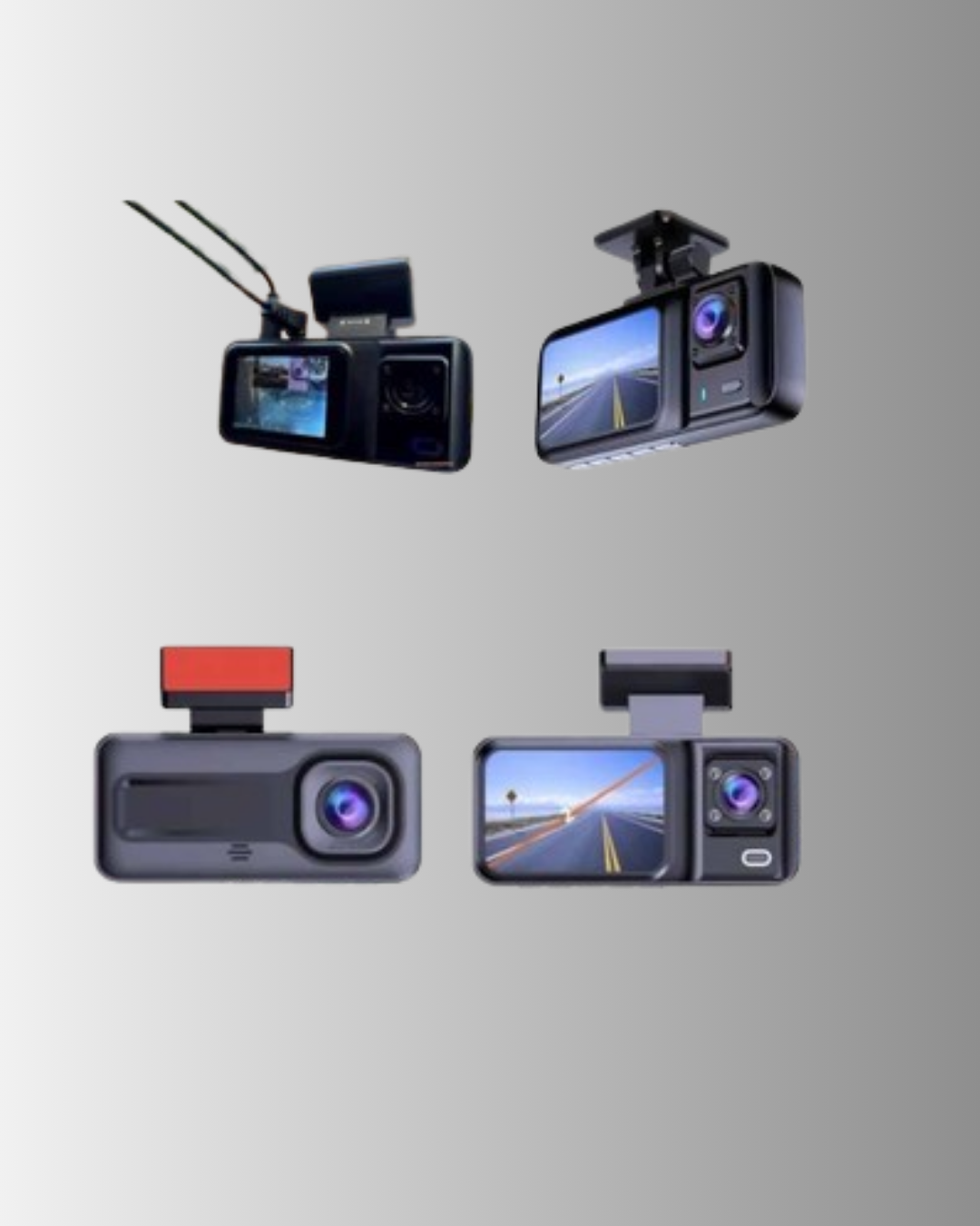 360° Kapsama Sahip Full HD Araç Kamerası 3’lü Kayıt Gece Görüşlü DashCam