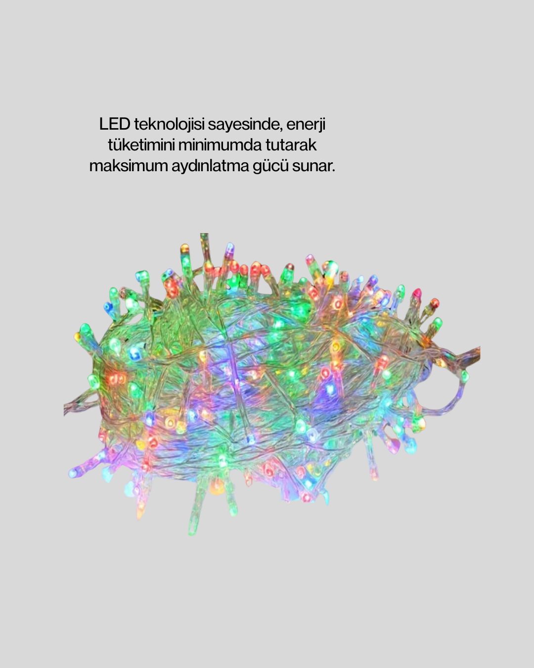 Enerji Tasarruflu Şeffaf Kablo 5 m 50 LED Dekor Işık Yeni Nesil
