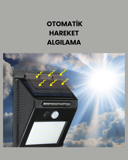 144 LED'li Geniş Aydınlatma Alanına Sahip Güneş Enerjili Güvenlik Lambası