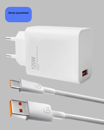 120 Watt Turbo Şarj Cihazı Xiaomi Redmi Note 10 11 12 Uyumlu