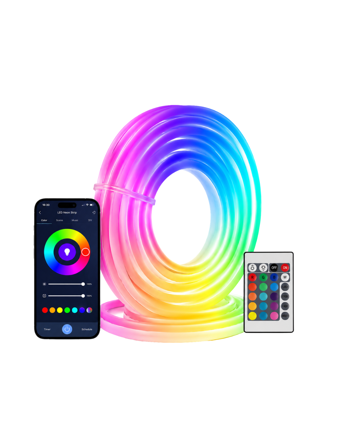RGB Neon Led Şerit Işık Kumandalı USB Girişli Su Geçirmez Şerit Led