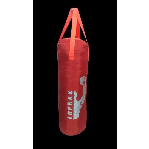 Boks Torbası Eldiven Ve Karabina Hediyeli İçi Dolu 50x20 Cm Kırmızı