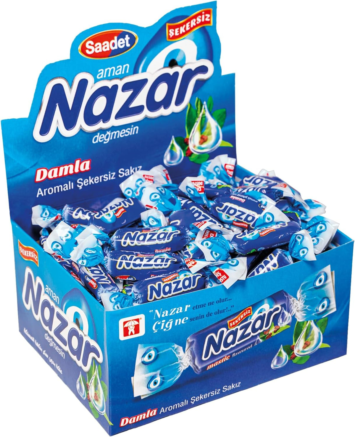 Şekersiz Nane Aromalı Sakız Damlaları 100 Adet