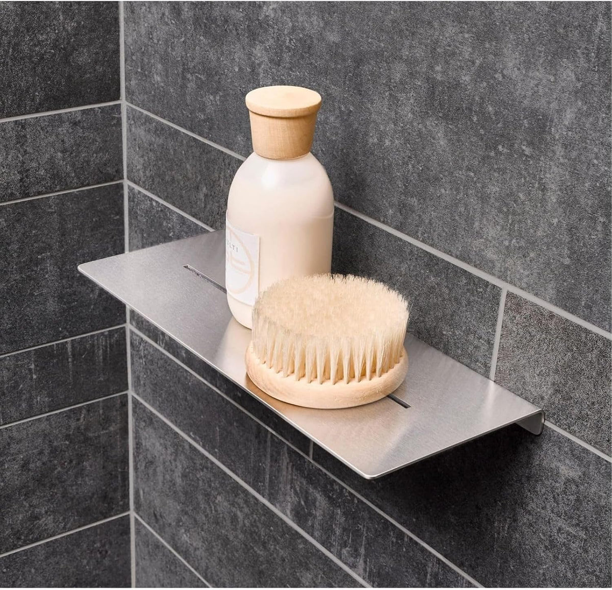 DELTAHOME Paslanmaz Çelik 28cm Banyo Rafı Duş Rafı - VİDALI MONTAJ - INOX