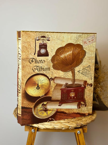 Rs21 Fotoğraf Albümü 10x15cm 600 Lük Gramafon Desenli Kutulu Yatay Dikey Modeli