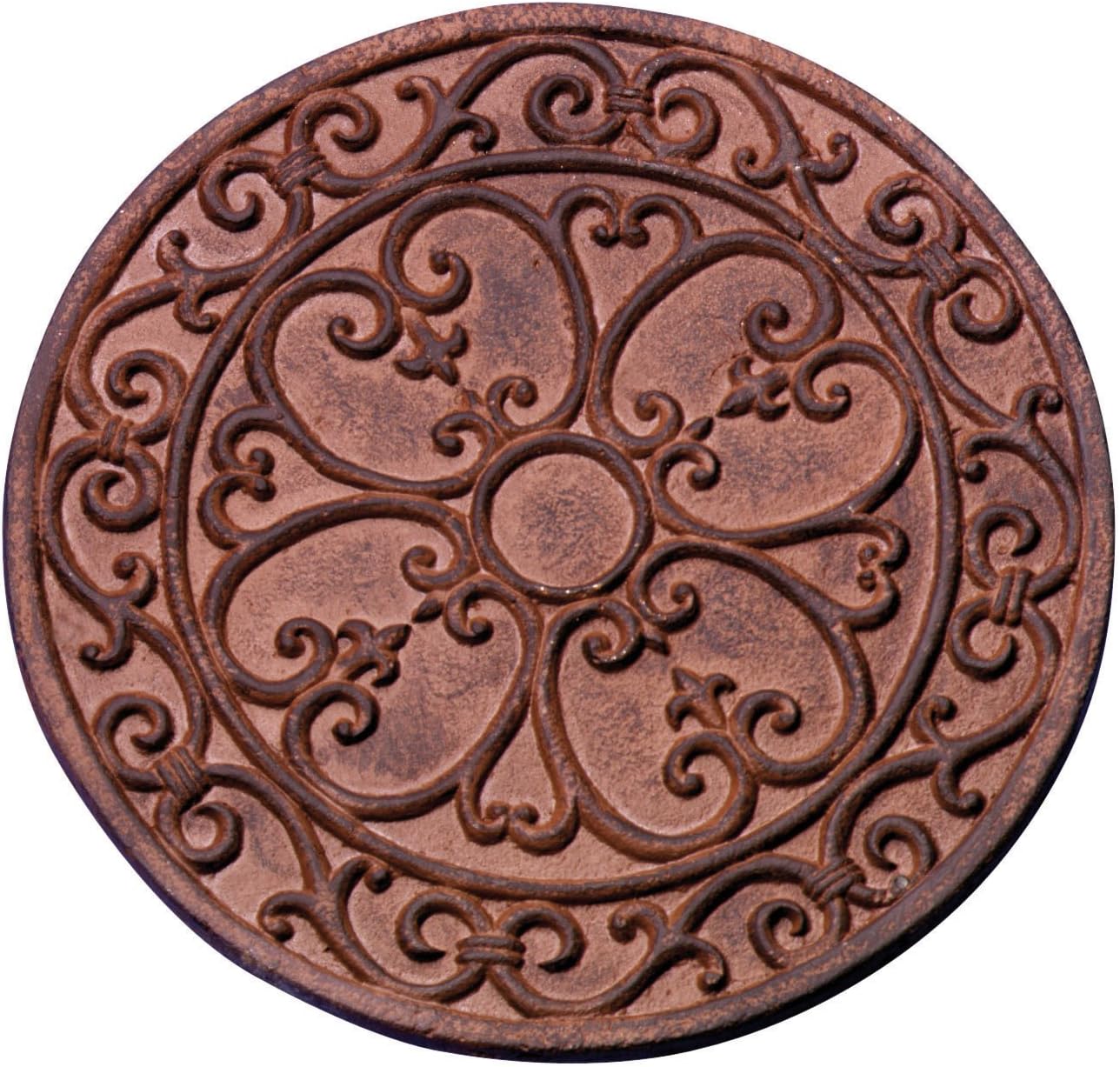 Esschert Design Kaldırım plakası, bahçe fayansı, basamak plakası, teras plakası, motif klasik, yuvarlak, yakl. Ø 30 cm x 1,2 cm yükseklik