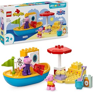 LEGO DUPLO Peppa Pig Tekne Gezisi 10432-2 Yaş ve Üzeri Çocuklar için Peppa Pig Minifigürü İçeren Eğitici Oyuncak Yapım Seti (23 Parça)