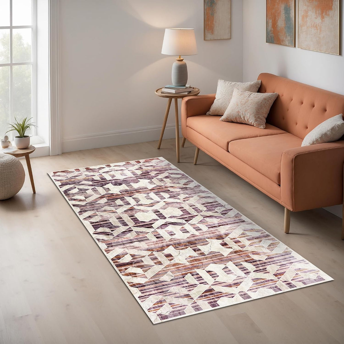 Scott Kadife Kaymaz Pamuk Tabanlı Yıkanabilir Antibakteriyel Salon Halısı 100x150